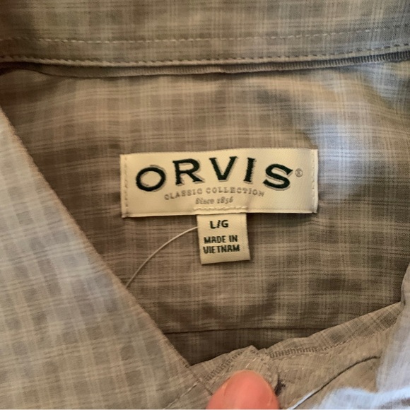 Orvis Men's Short Sleeve Woven Tech Shirt, Grey, Large - Picture 3 of 6